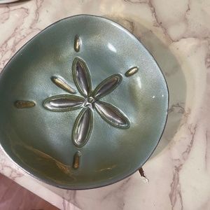 Mariposa Aqua Sand Dollar Canape Plate